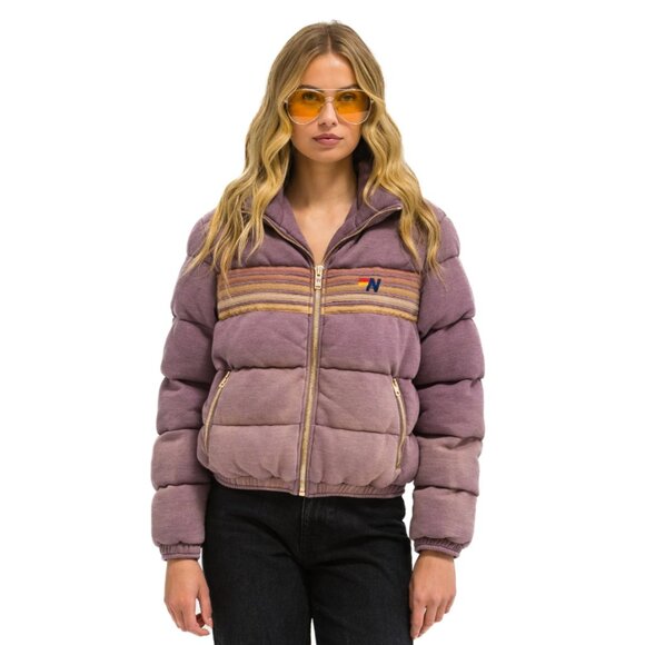 Aviator Nation 5 STRIPE FADED APRES JACKET - FADED MOCHA size M NWT - Picture 1 of 4